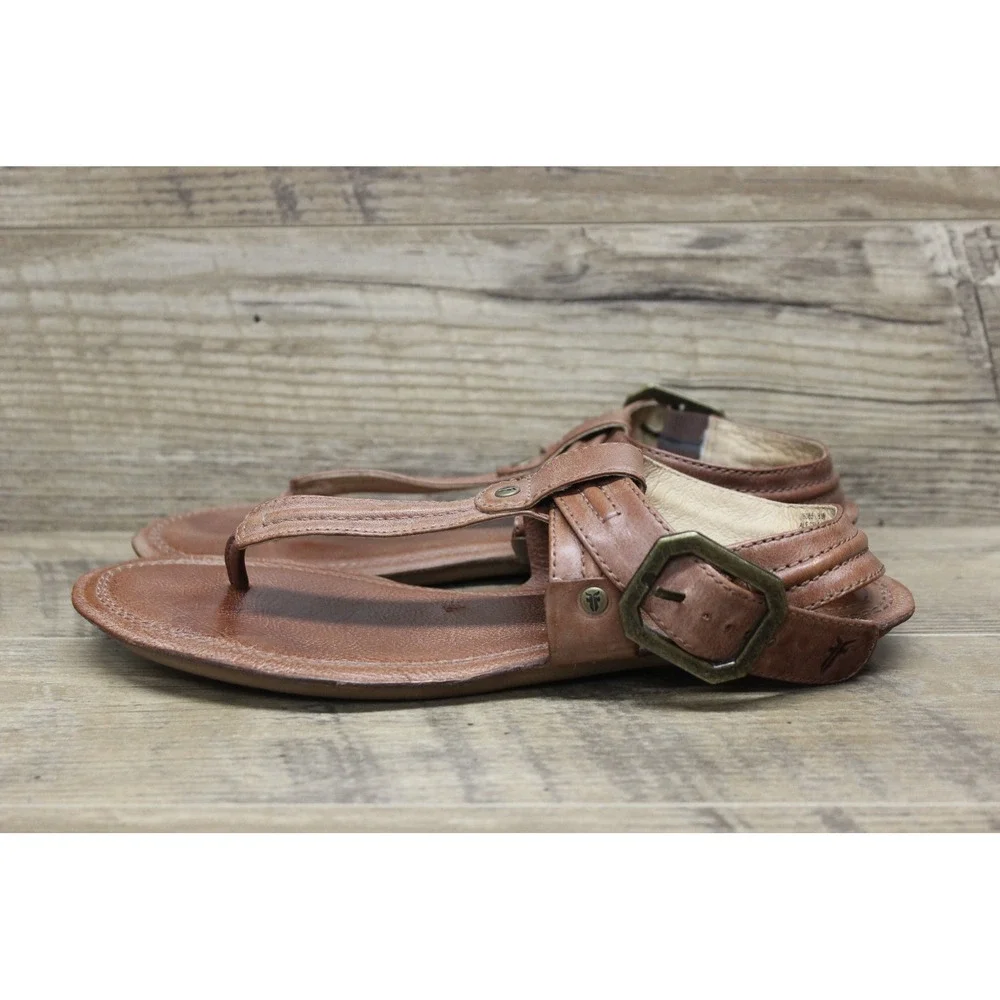 Frye‎ women's Alessia Trapunto leather strappy thong artisanal sandals 9.5M - Picture 11 of 16